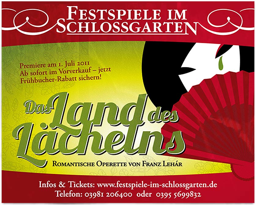 Arbeitsbeispiel Poster für die Operette Land des Lächelns