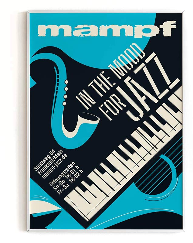 Arbeitsbeispiel Poster für das Jazzlokal mampf